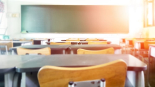 school classroom with desks