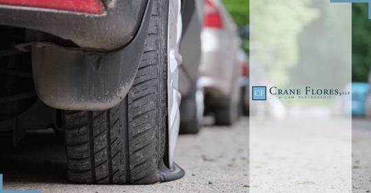 flat tire on the road